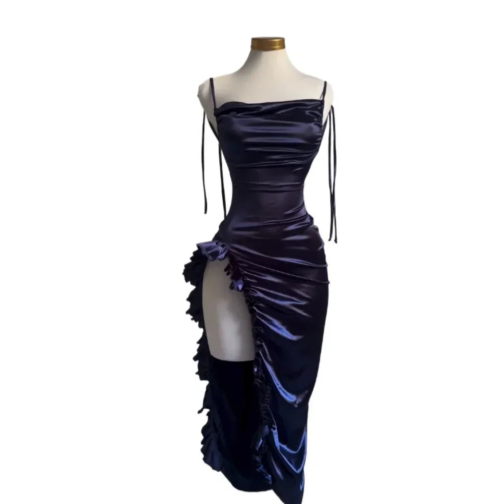 Egyptian Goddess Cosplay Y2K Lace-up Wrap Hip Pleated Dress Women Sexy Club Vintage Backless Bodycon Ruffles Slip Long Dresses